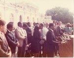Mickey Leland and White House lawn with Ronald Reagan by The Mickey Leland Papers & Collection Addendum. (Texas Southern University, 2018)