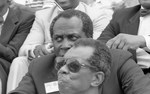Mickey Leland attending the Martin Luther King Jr. Memorial gathering in Washington DC by The Mickey Leland Papers & Collection Addendum. (Texas Southern University, 2018)