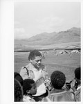 Mickey Leland; Unknown others ; Africa camp visit ;1984 by The Mickey Leland Papers & Collection Addendum. (Texas Southern University, 2018)