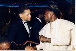Mickey Leland with the President of Nigeria, Moshood Abiola at Congressional Black caucus dinner 1985 by The Mickey Leland Papers & Collection Addendum. (Texas Southern University, 2018)